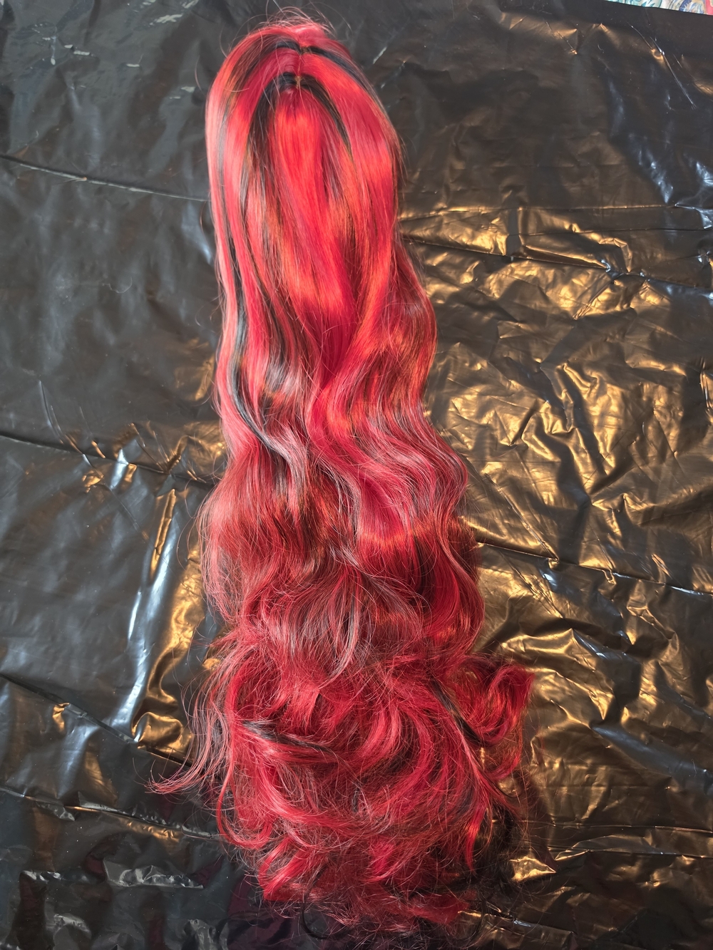 Vibrant Red Wavy Women's Hairpiece - Unbranded